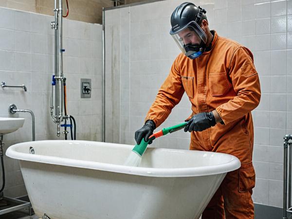 Professional refinishing expert at work